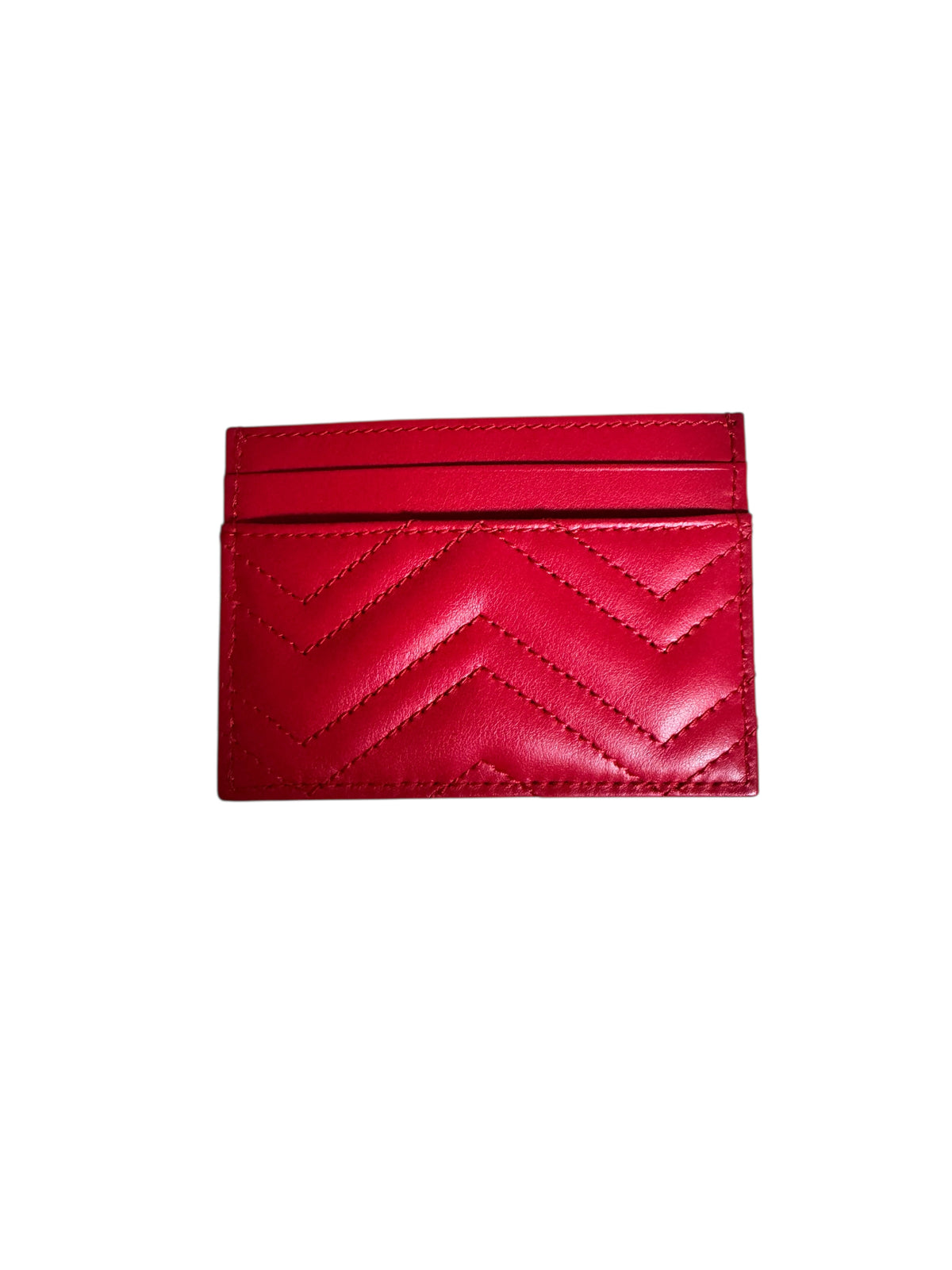 GUCCI GG Marmont Leather Card Case Red (Full Set)