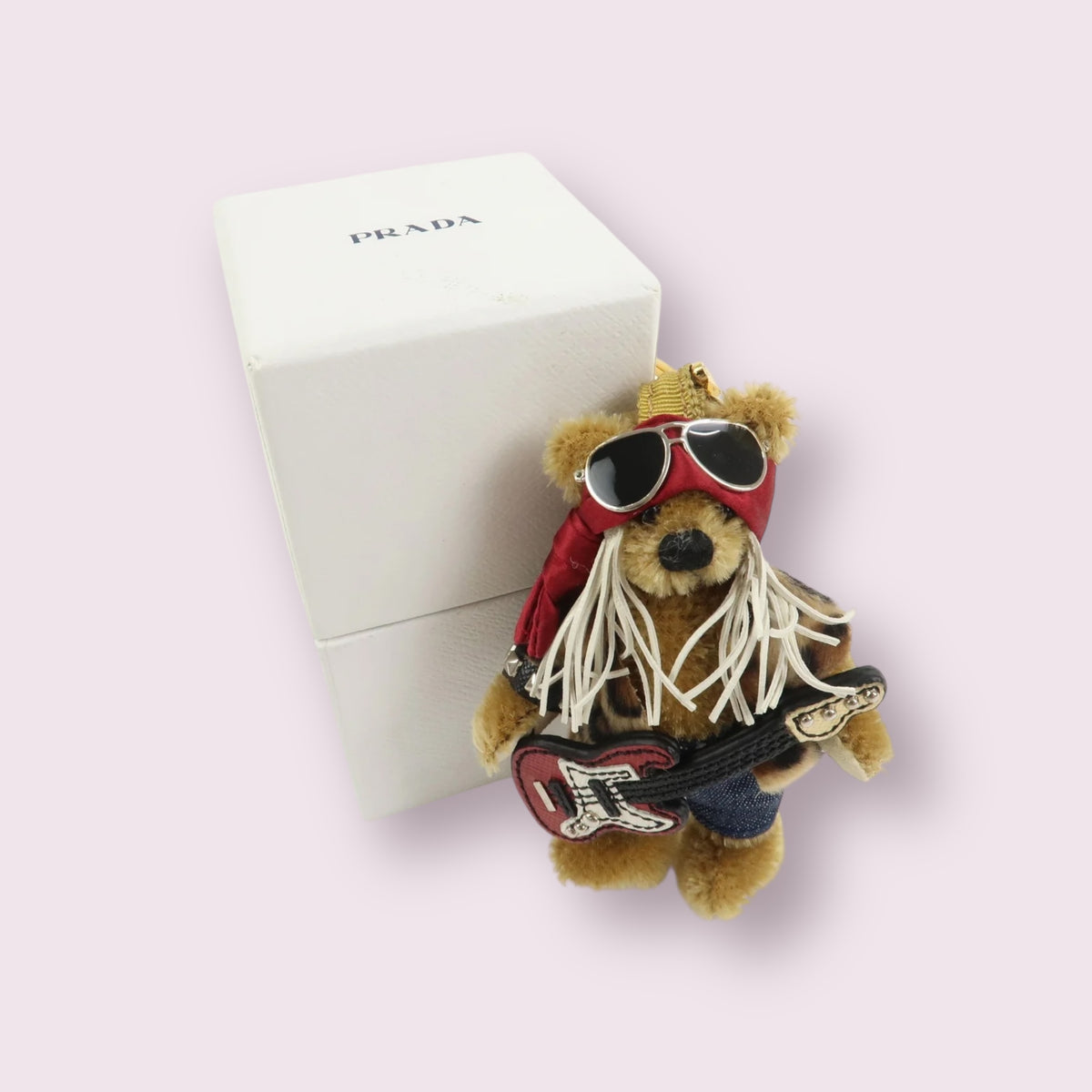 Prada Rocker Leopard Bear Charm with Box
