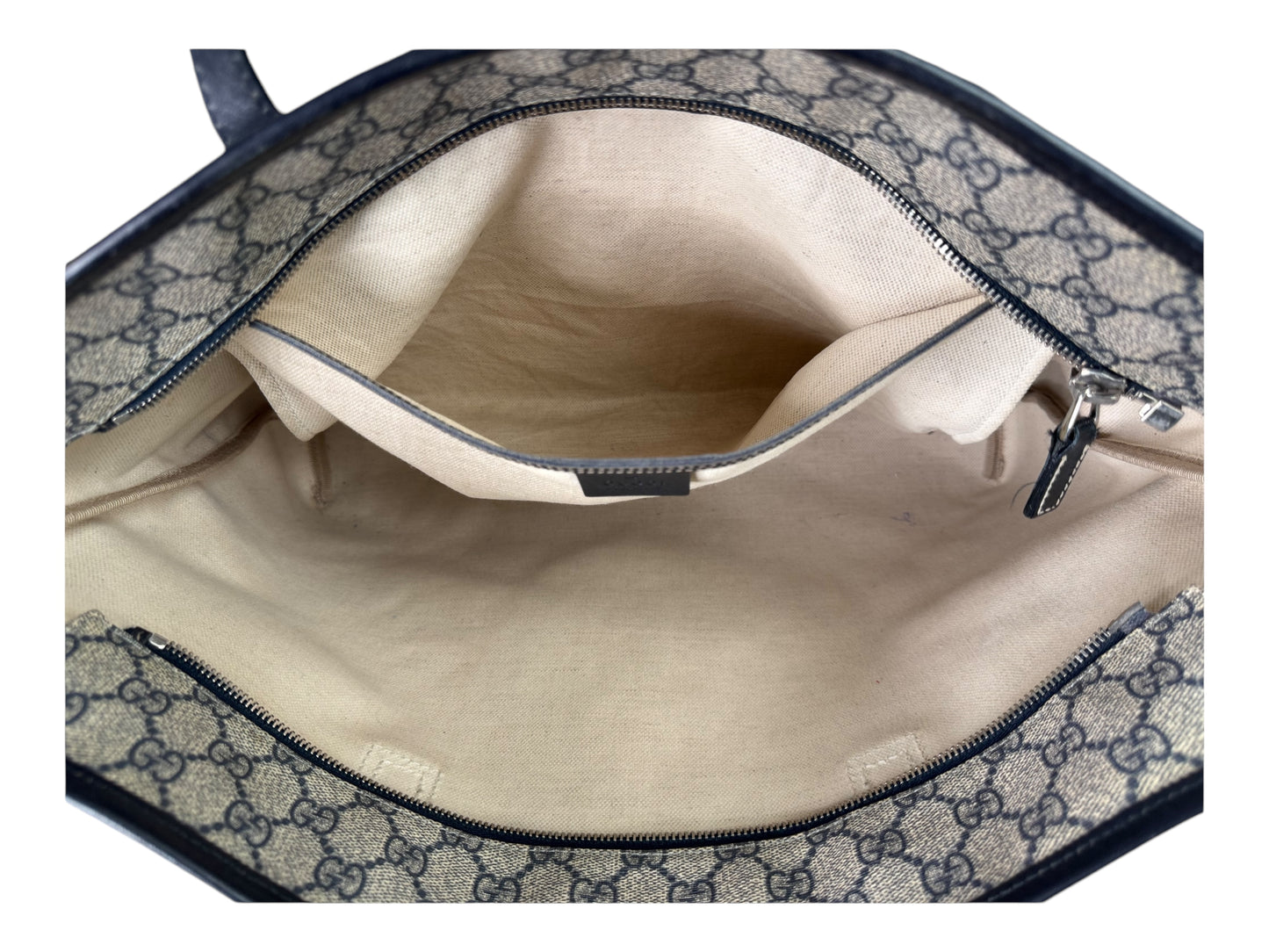 Gucci Supreme GG Coated Canvas Tote (Navy Blue/Gray)