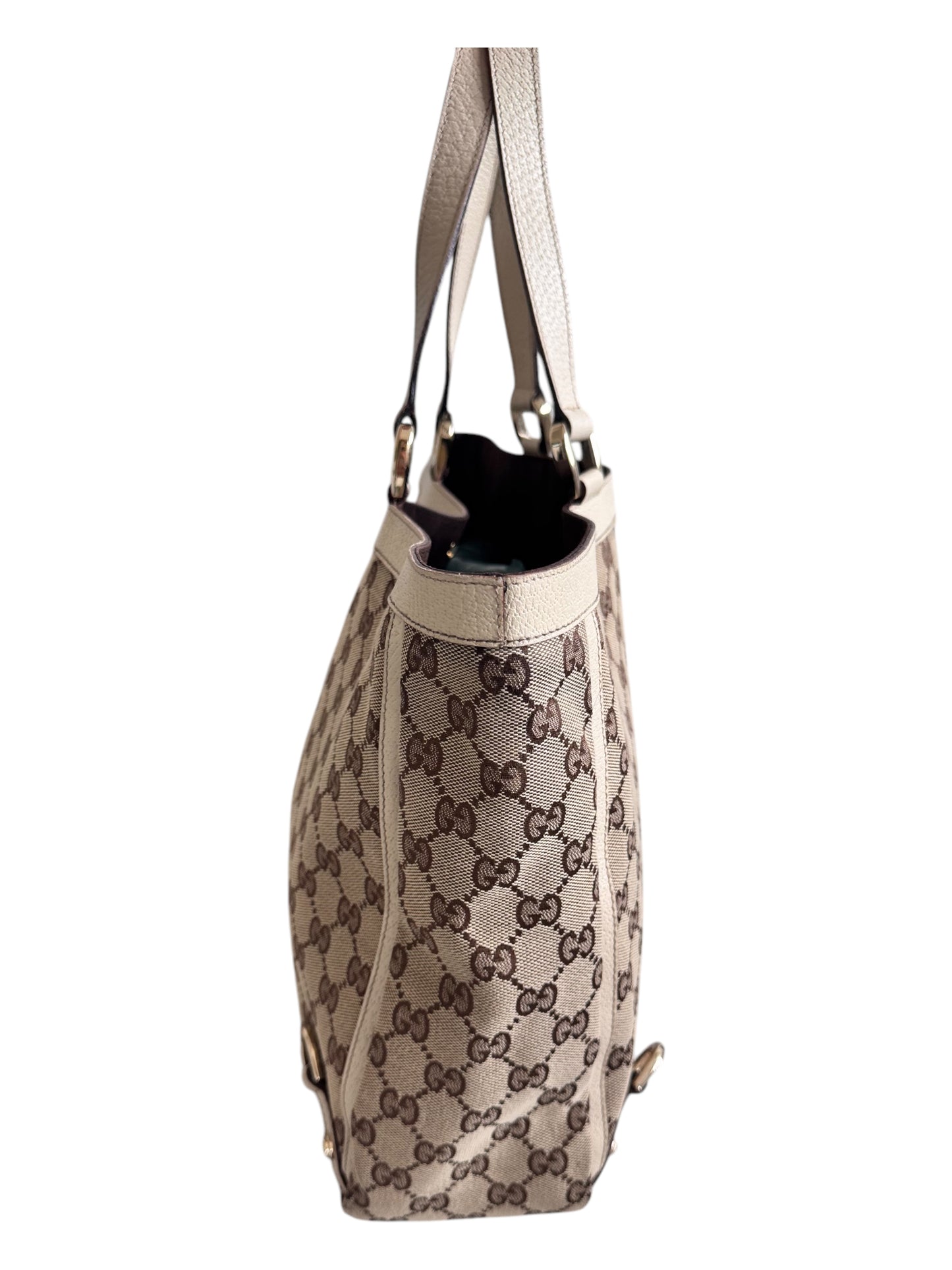 Gucci Abbey Line D Ring Tote Bag (Beige)
