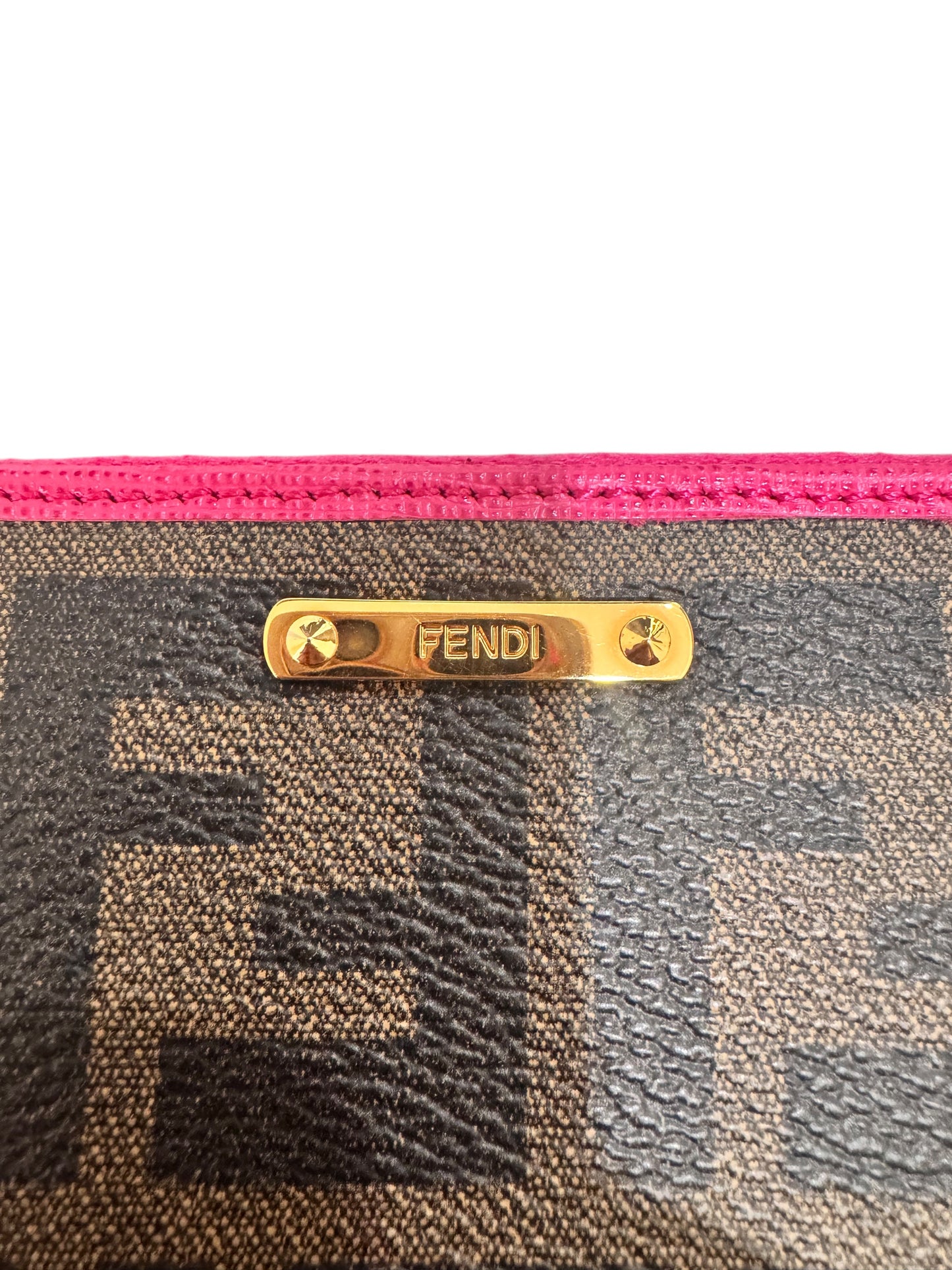FENDI Zucca Spalmati Vitello Elite Zip Around Wallet