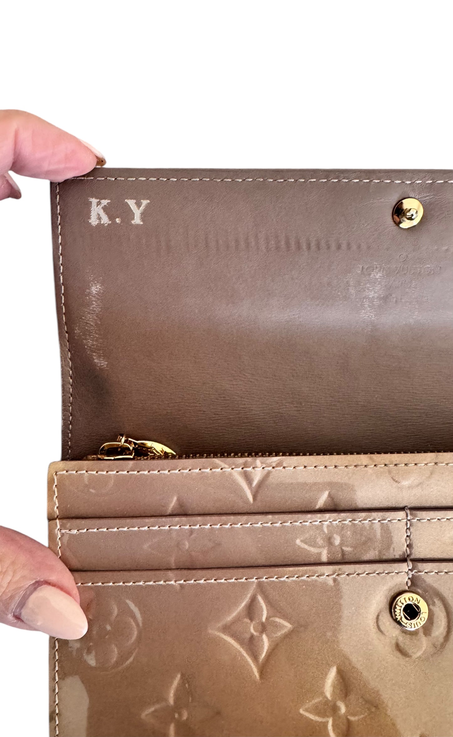 Louis Vuitton Monogram Vernis Wallet (Gold/Brown)