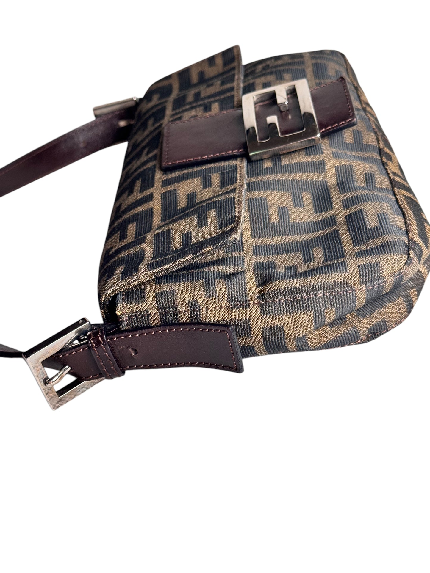 Fendi Zucca Mama Baguette Shoulder Bag 1990's-2000's