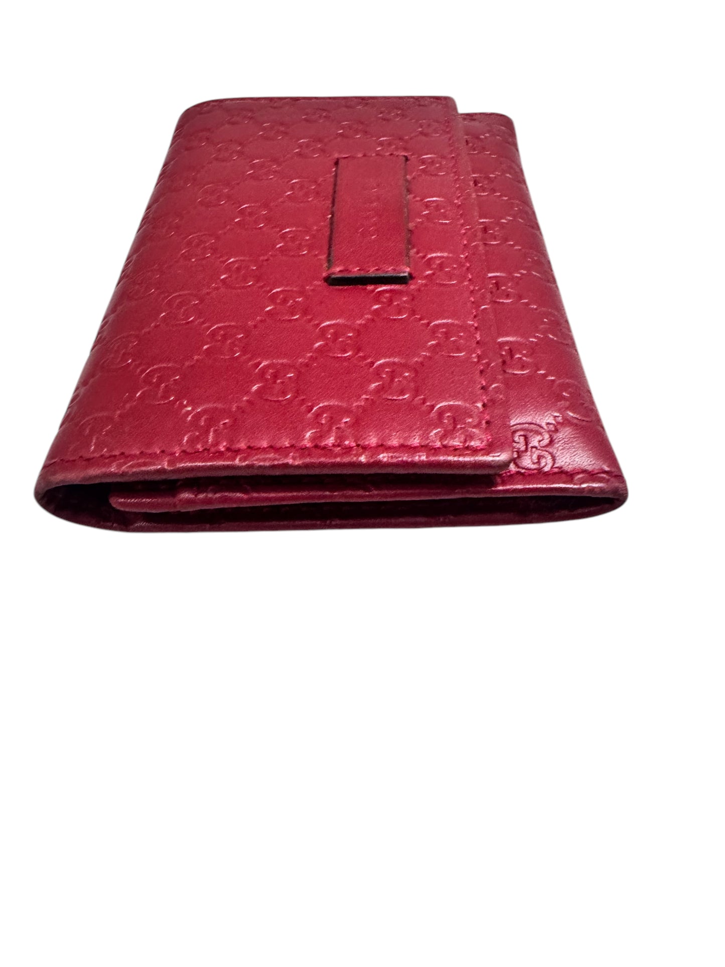 Gucci Microguccissima Pattern Leather Compact Wallet (Red)