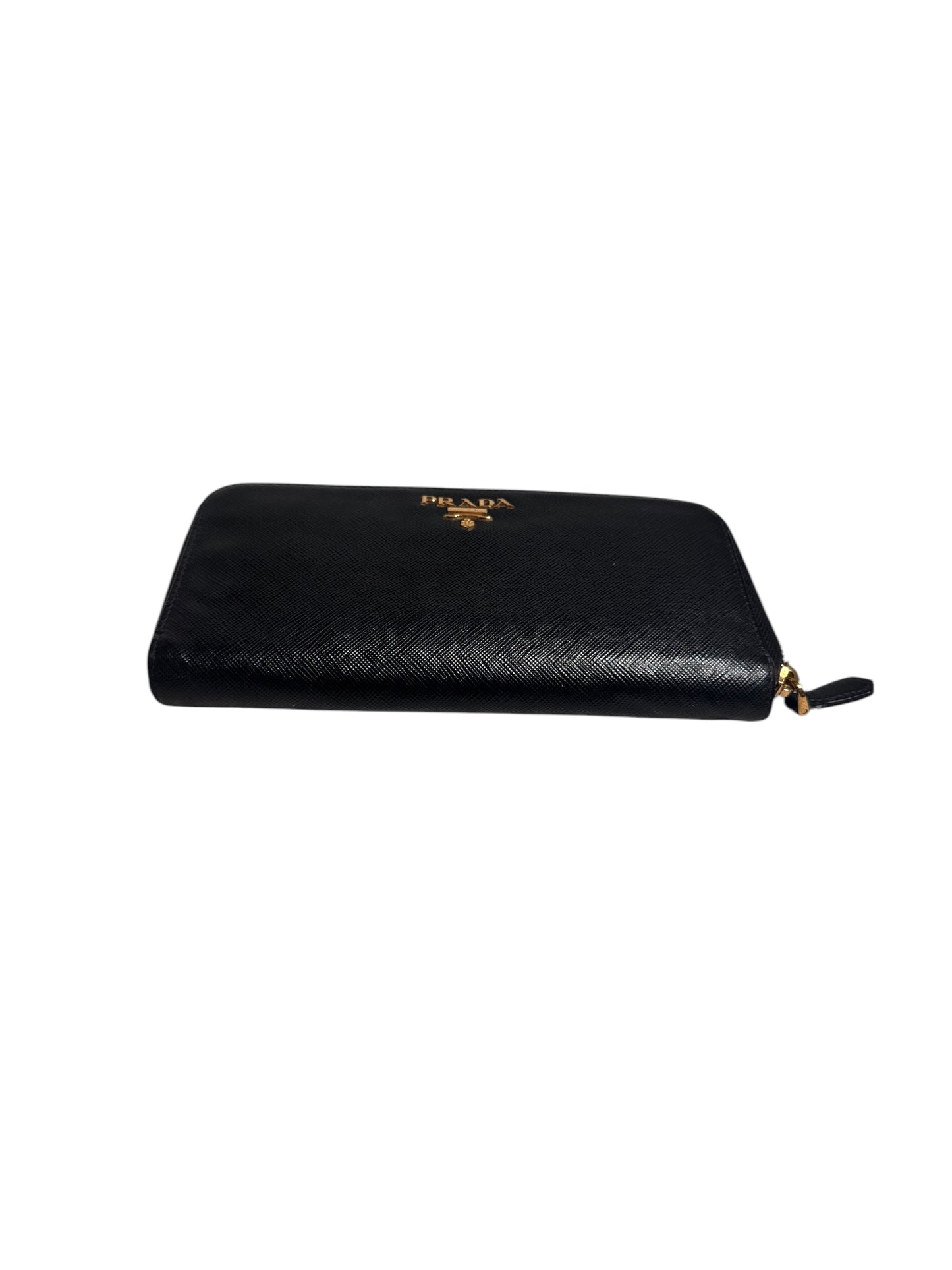Prada Saffiano Leather Long Wallet (Black)