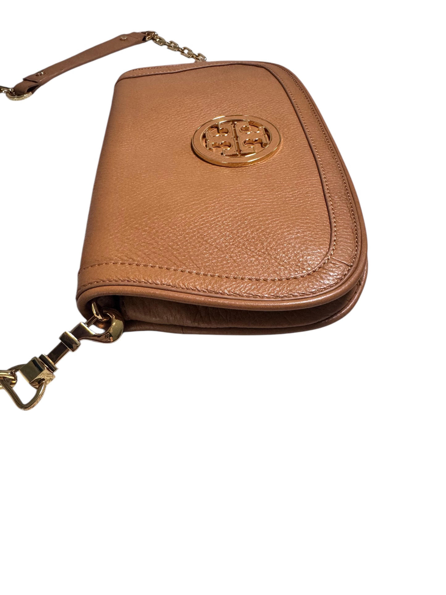 Tory Burch Tan Leather Amanda Logo Crossbody Bag