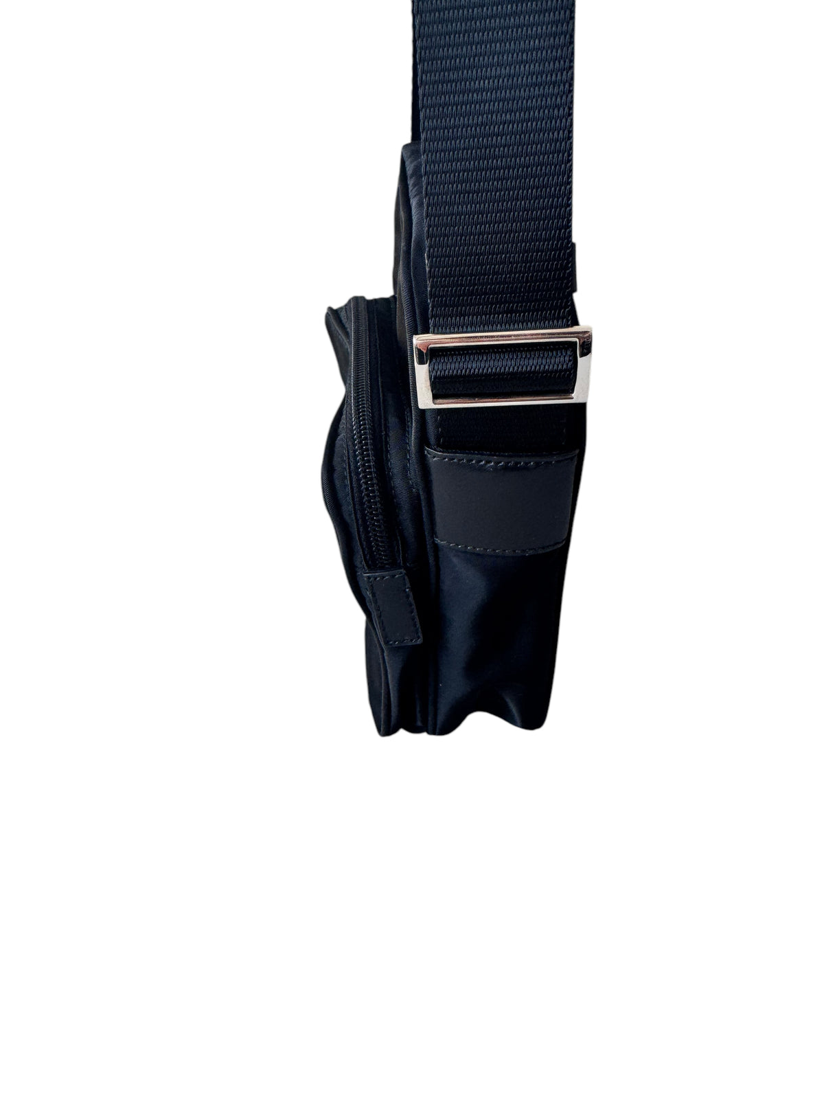PRADA Triangle Logo Nylon Leather Bag