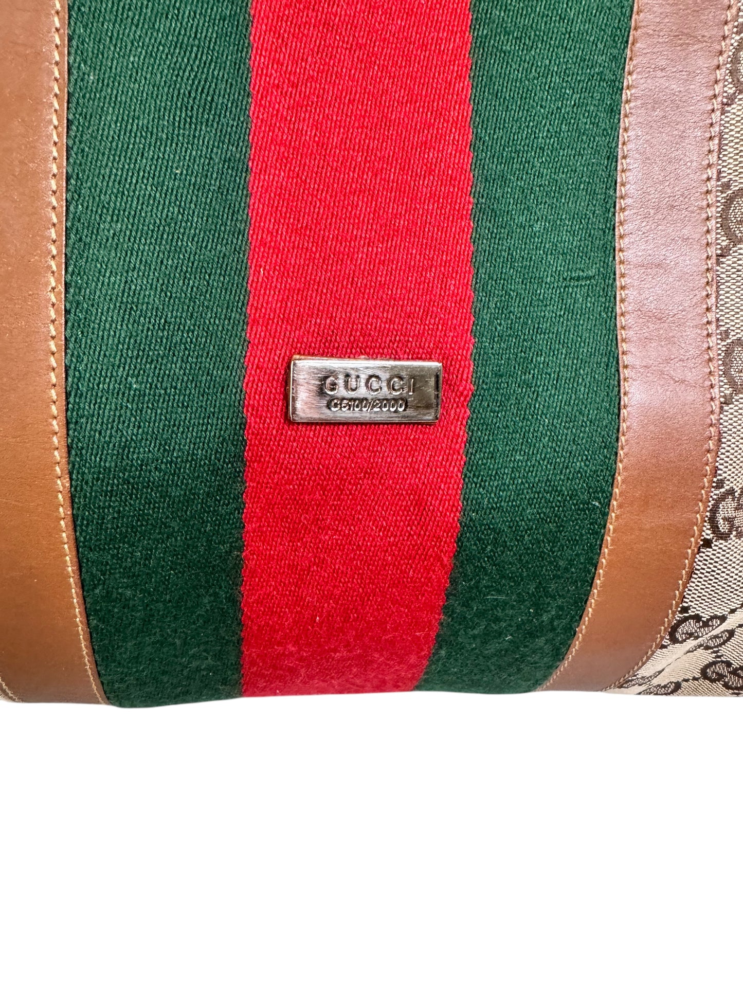 GUCCI Sherry Line GG Canvas Beige Large Duffle Bag