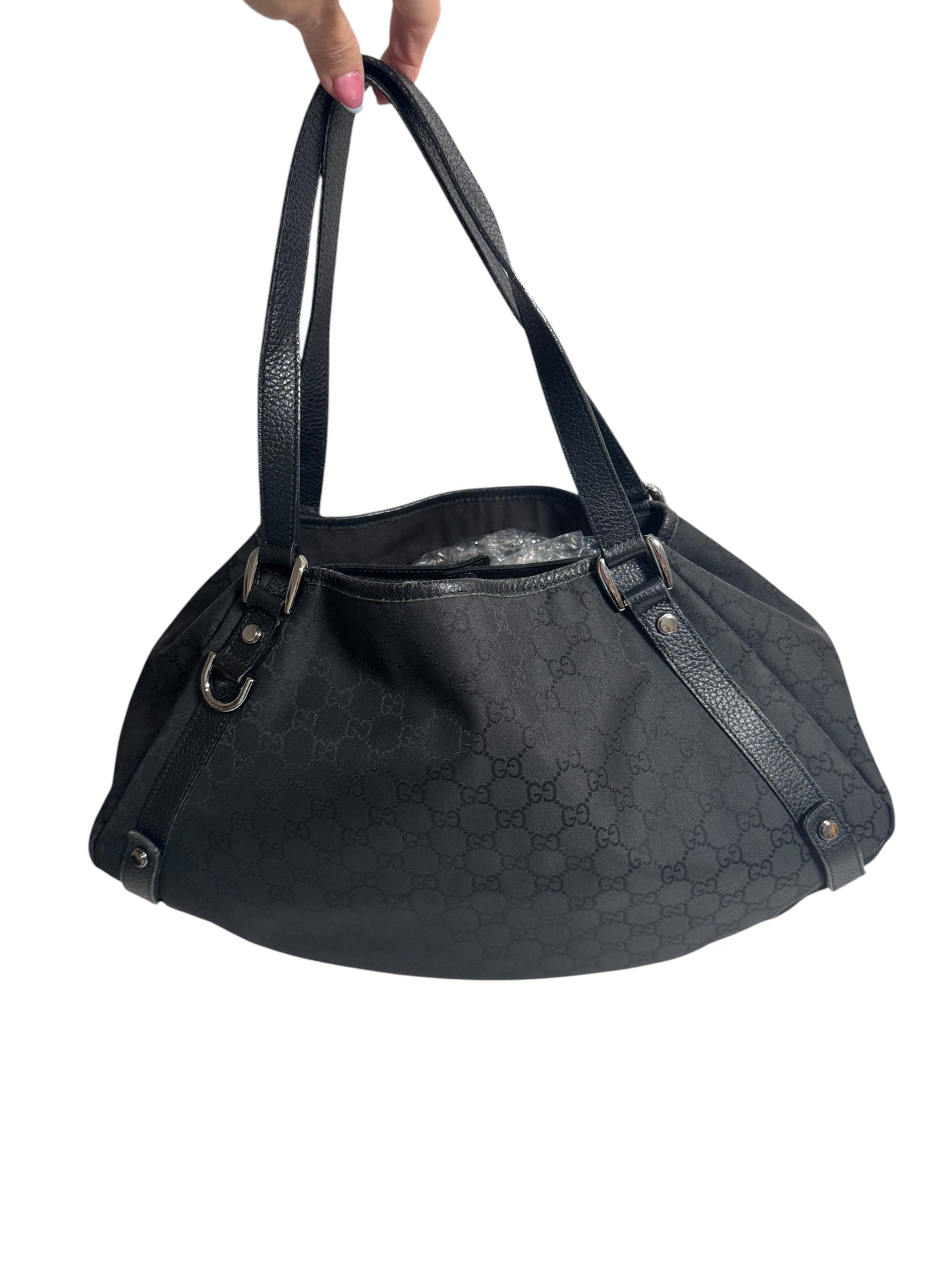 Gucci Medium Canvas Abbey Shoulder Bag (Black)