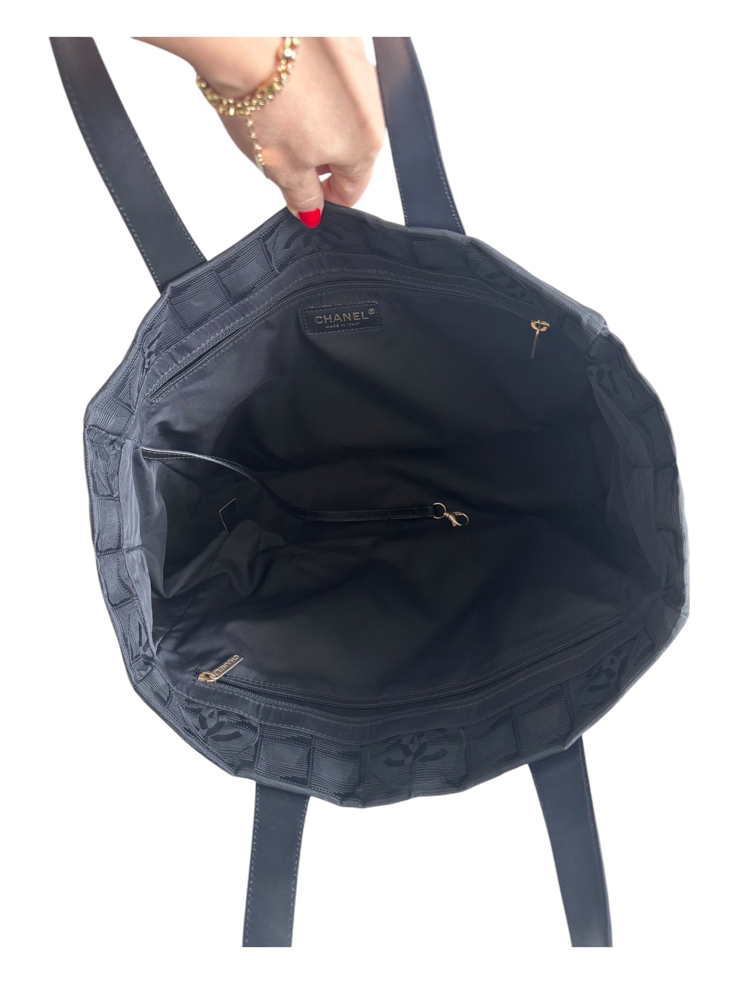 Chanel New Travel Line Nylon Tote (Black)