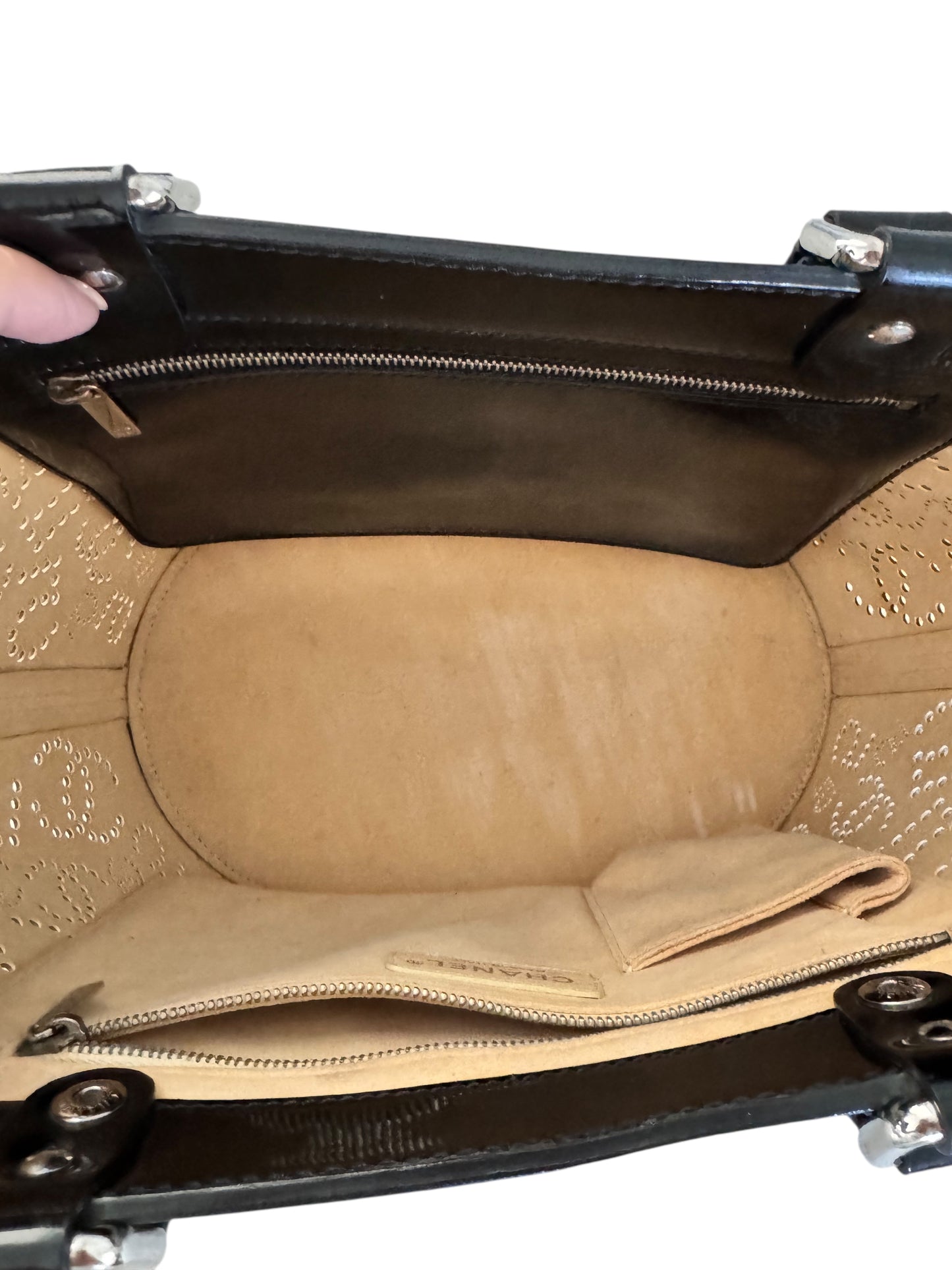 Chanel Perforated No 5 Coco Mark Punching Bag Patent Leather 2005-2006