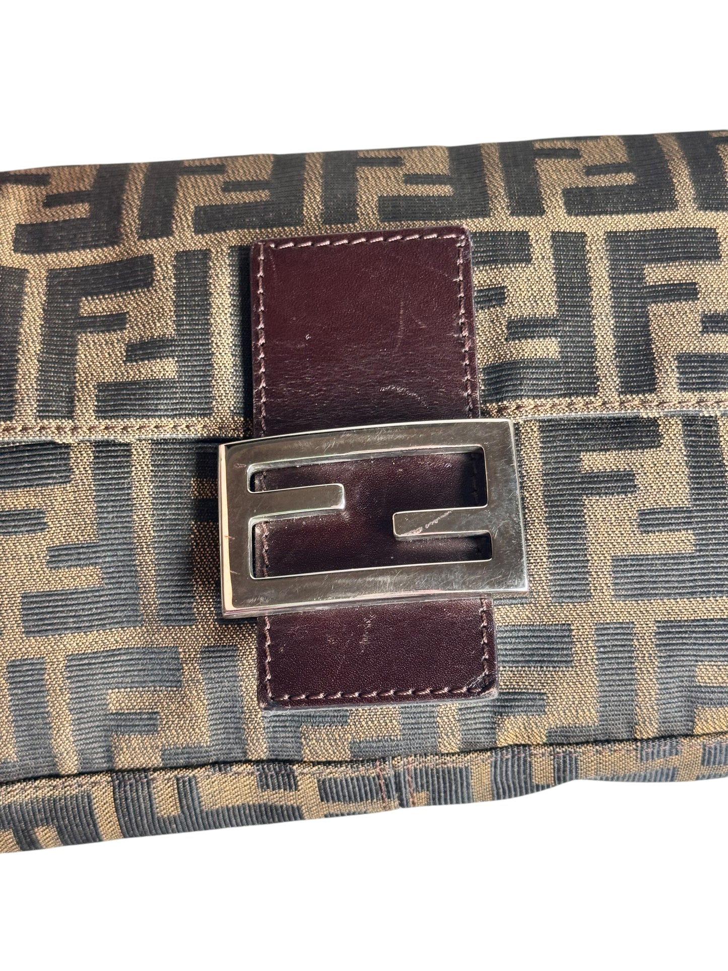 Fendi Zucca Mama Baguette Shoulder Bag 1990's-2000's