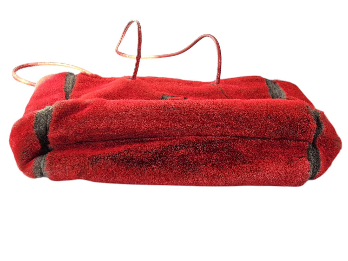 Fendi Roll Bag Faux Fur Tote (Red)