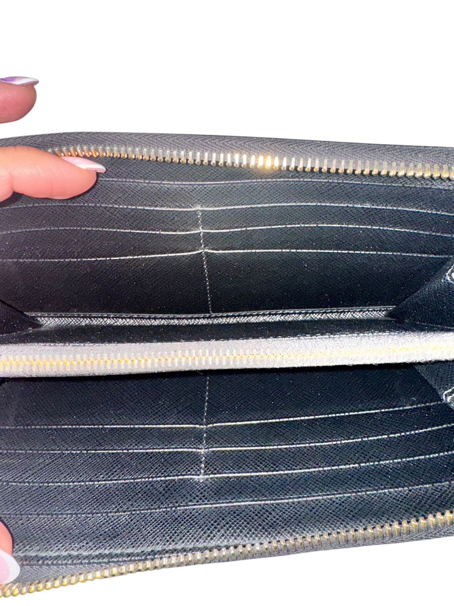 Prada Saffiano Leather Long Wallet (Black)