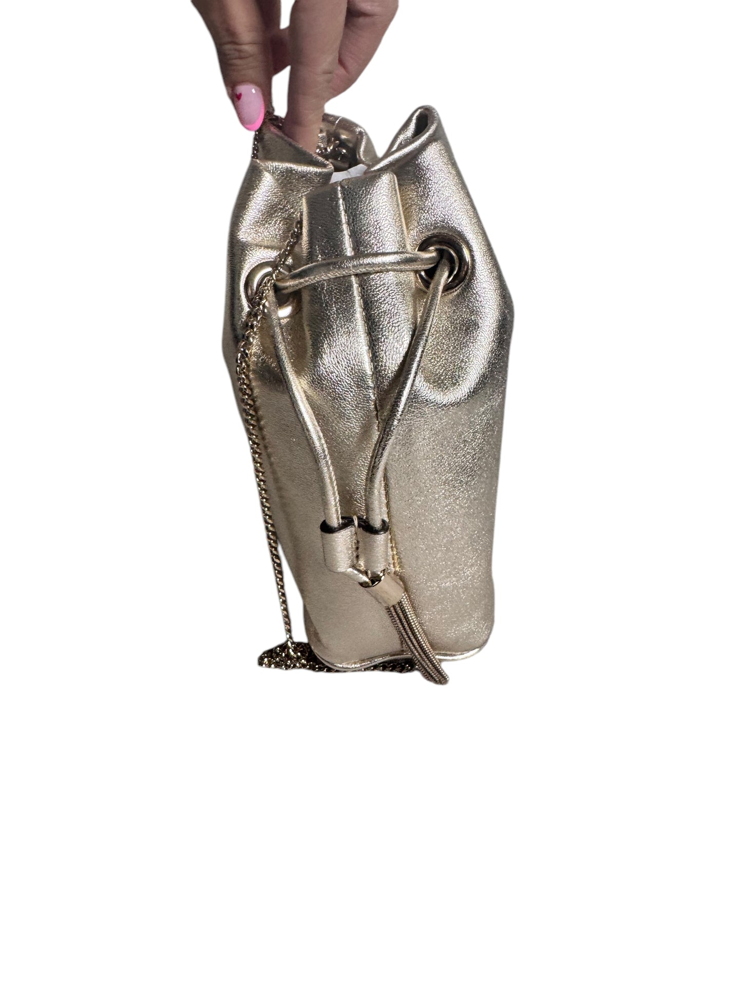 Jimmy Choo Bon Bon Metallic Gold Bucket Bag