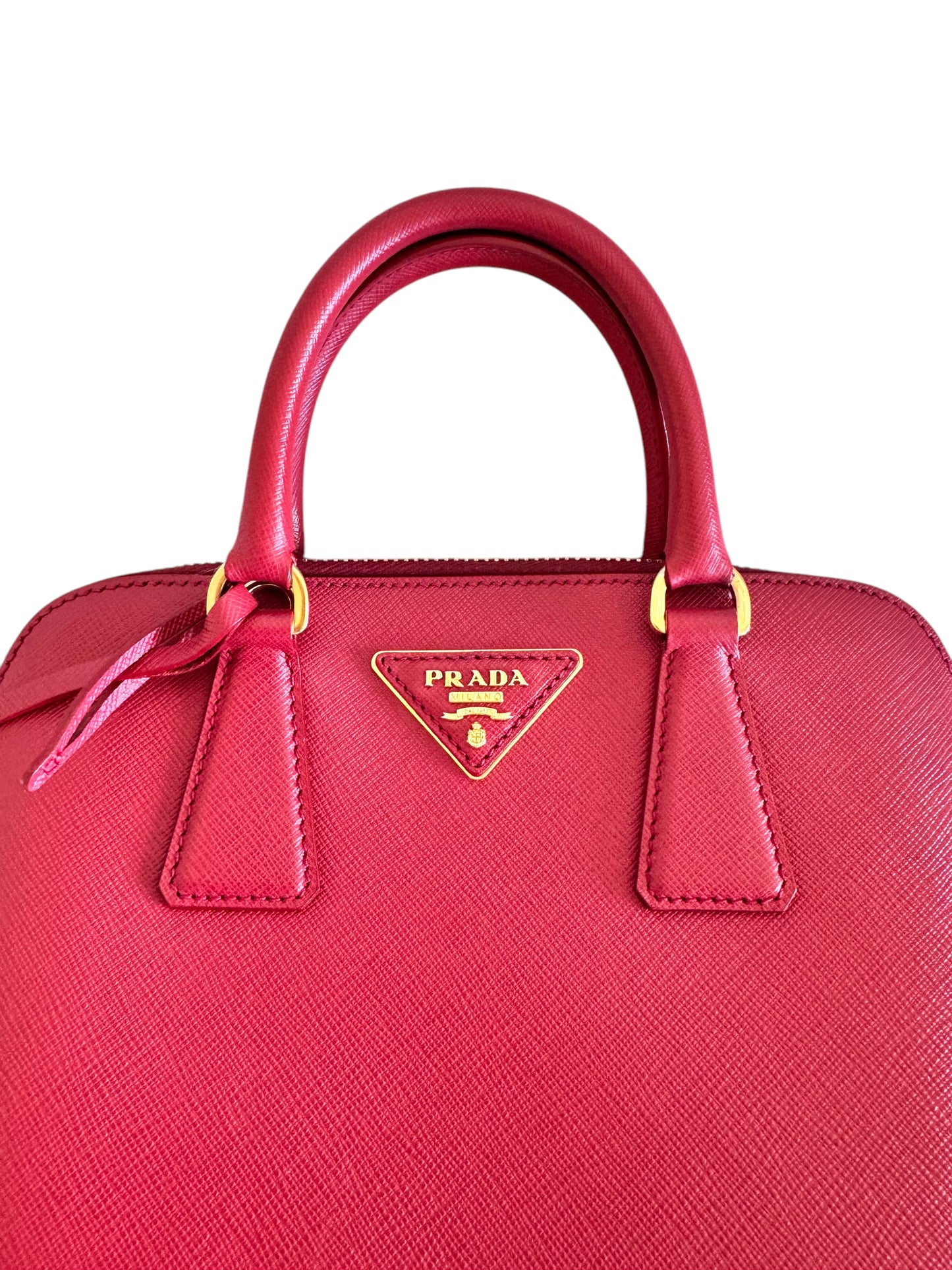 Prada Saffiano Leather Promenade 2way Tote Bag (RED)