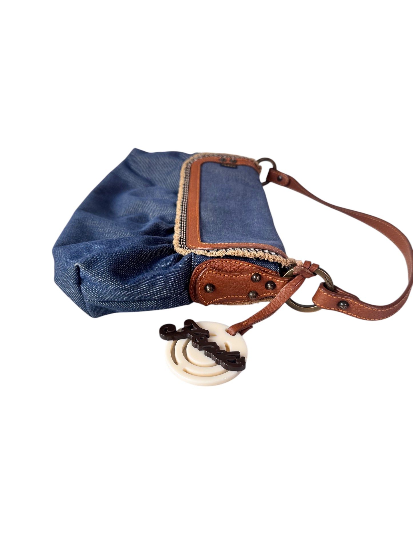 Fendi Denim Chef Flap Shoulder Bag