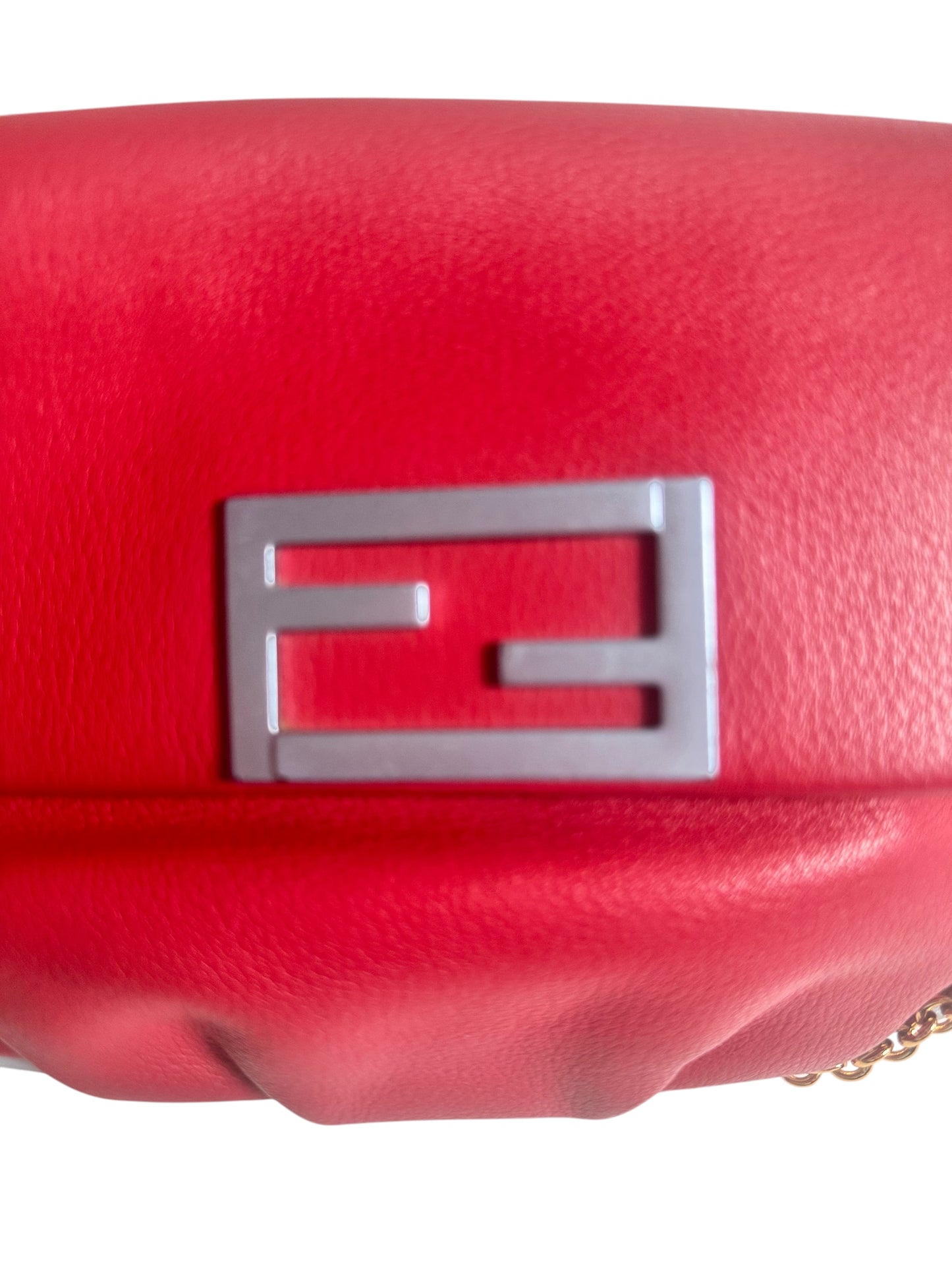Fendi Leather Vitello Dolce Fendista Pochette Crossbody