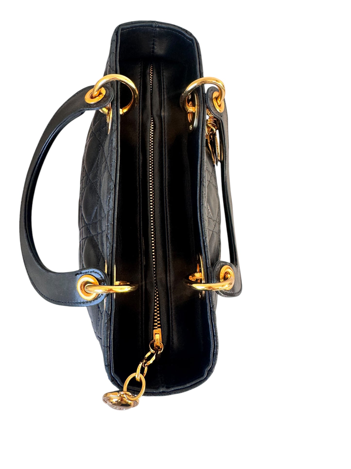Christian Dior Leather Vintage Lady Dior Cannage Black