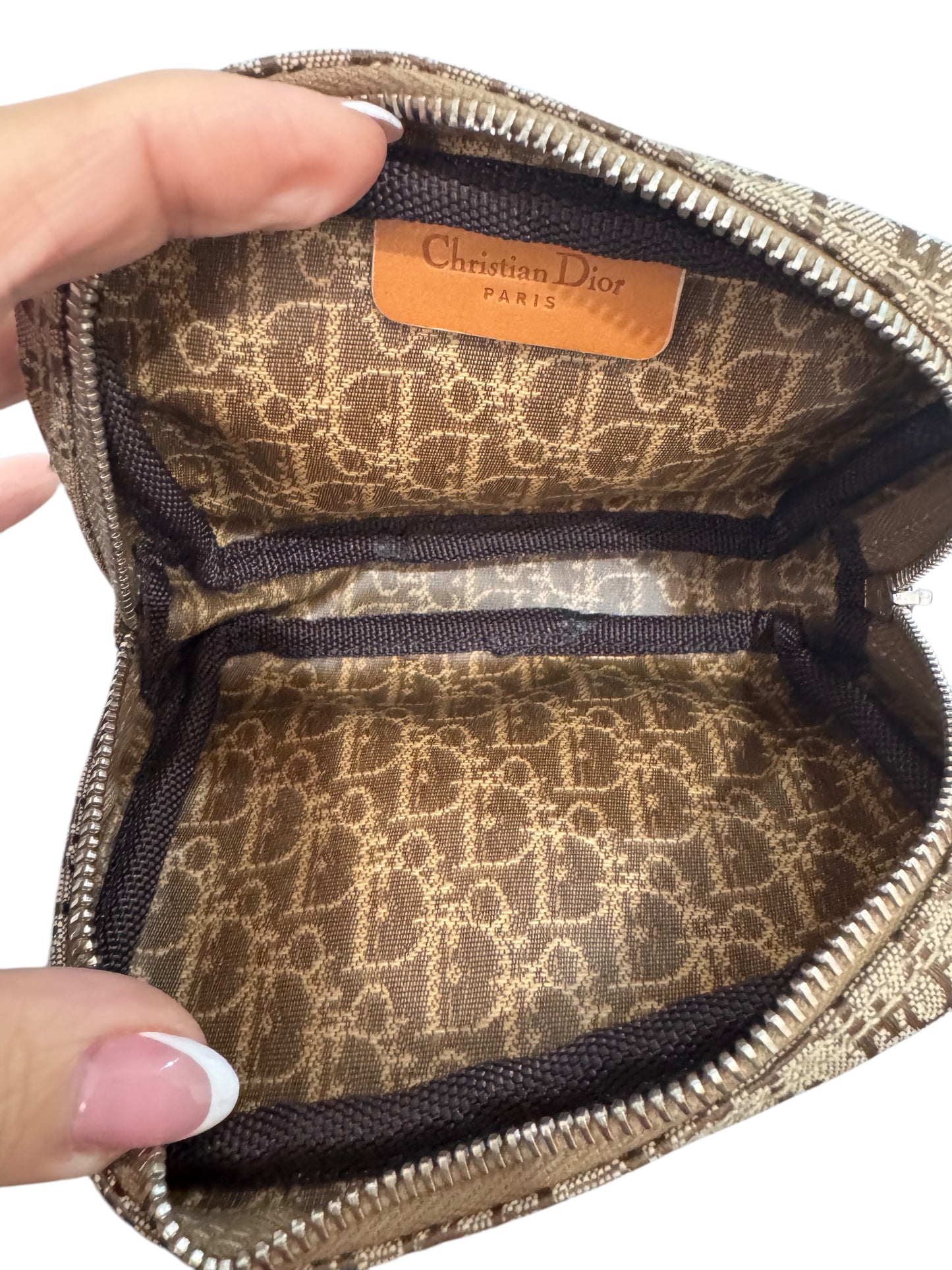 Christian Dior Vintage Trotter Canvas Mini Pouch 1990s-2000s