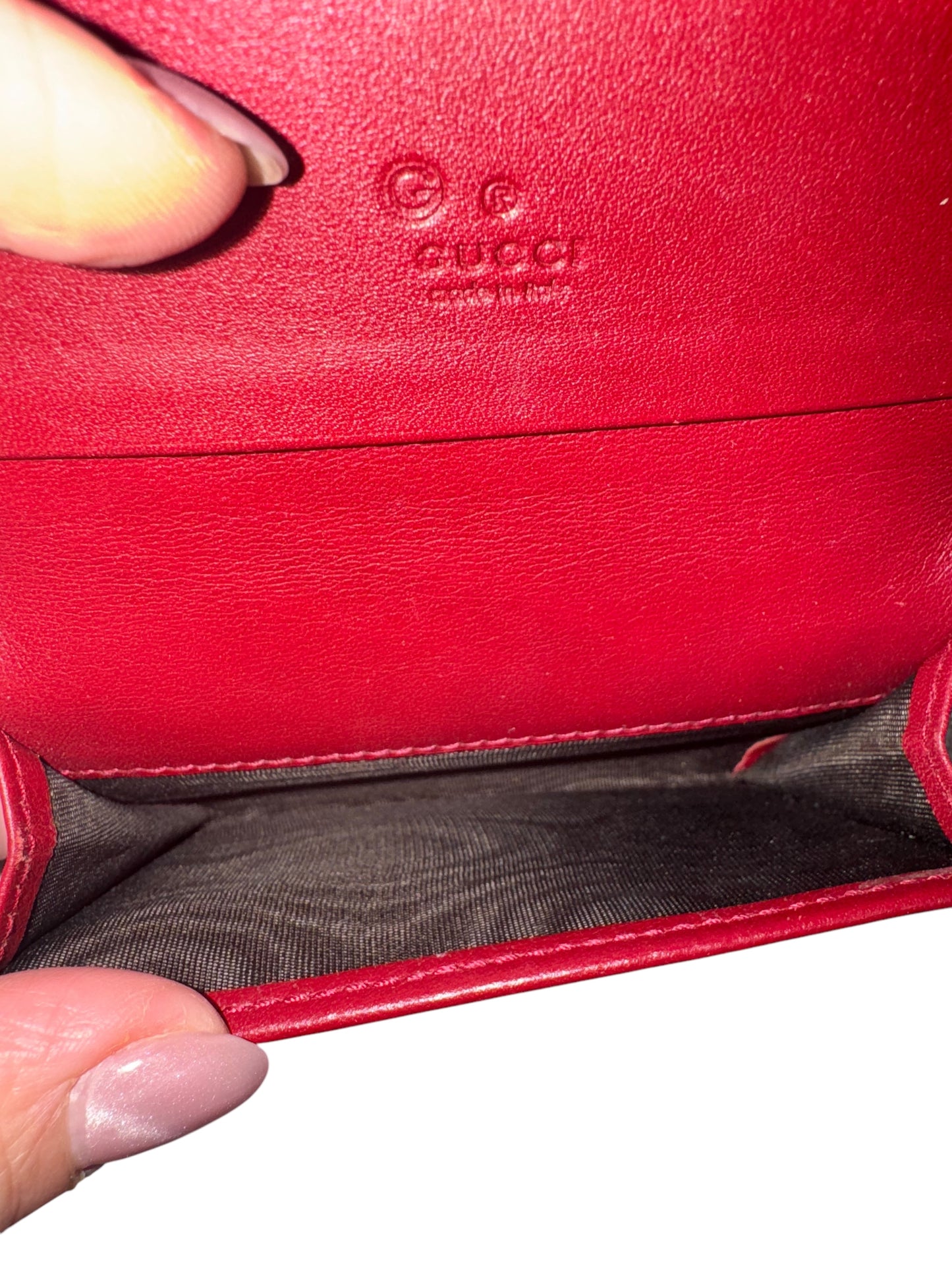 Gucci Microguccissima Pattern Leather Compact Wallet (Red)