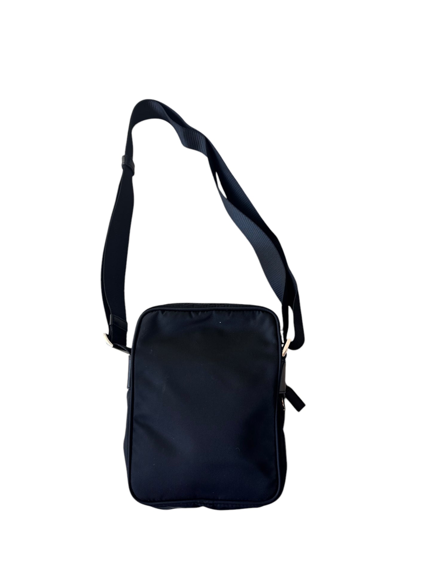 PRADA Triangle Logo Nylon Leather Bag