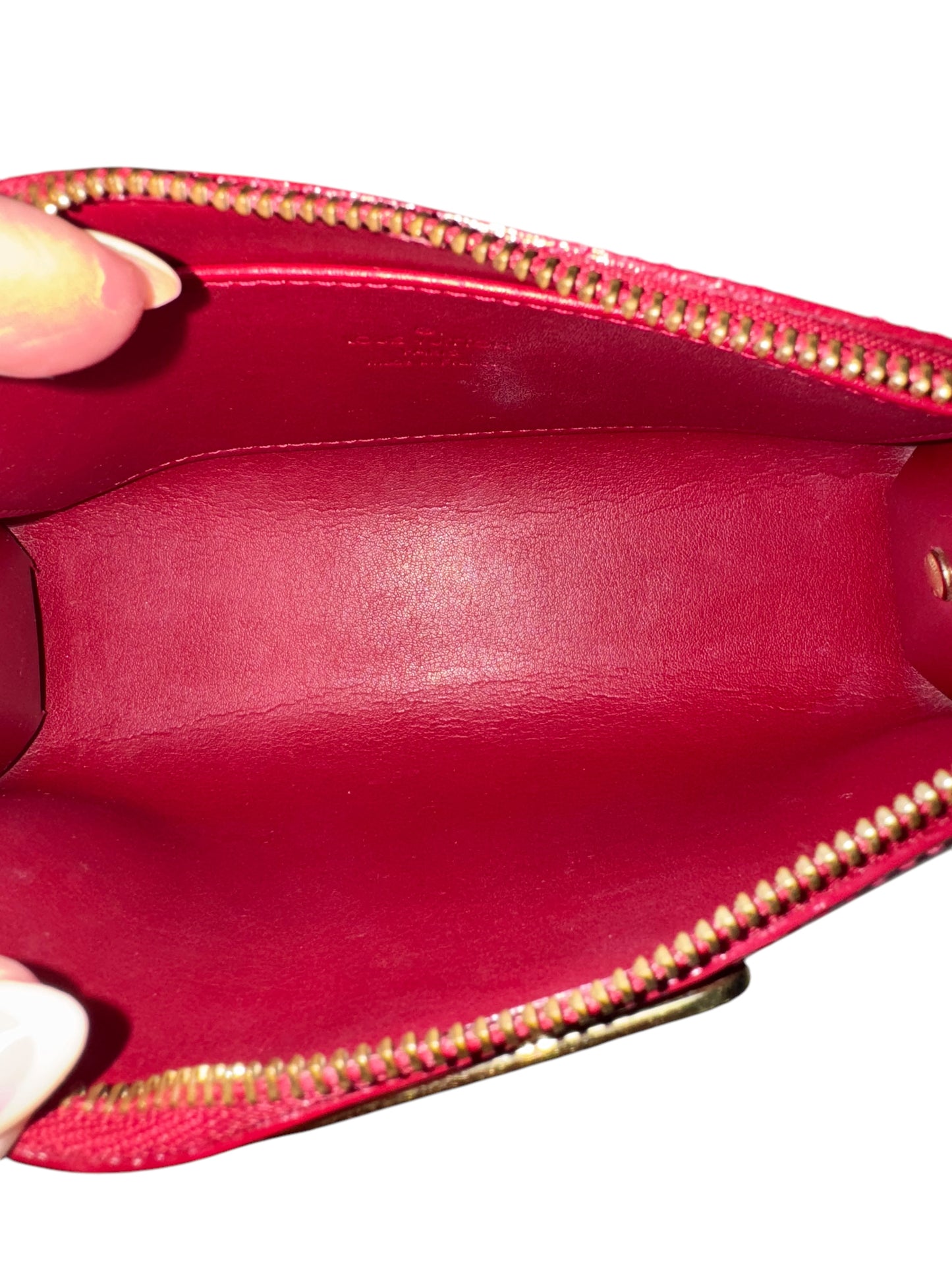 Louis Vuitton Monogram Vernis Trousse Cosmetic Pouch Red 2008