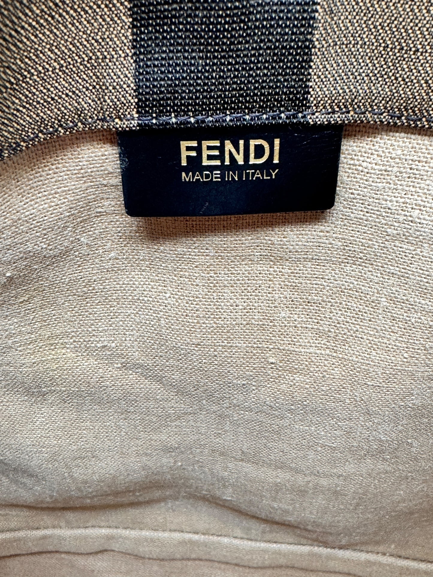 FENDI Canvas Pecan Tote Bag