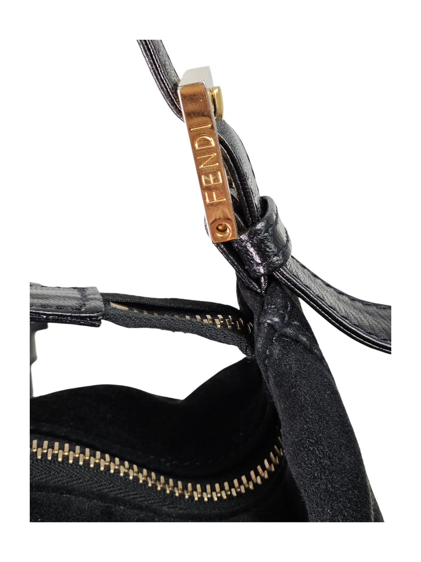 Fendi Suede Leather Shoulder Bag (Gold Hardware)