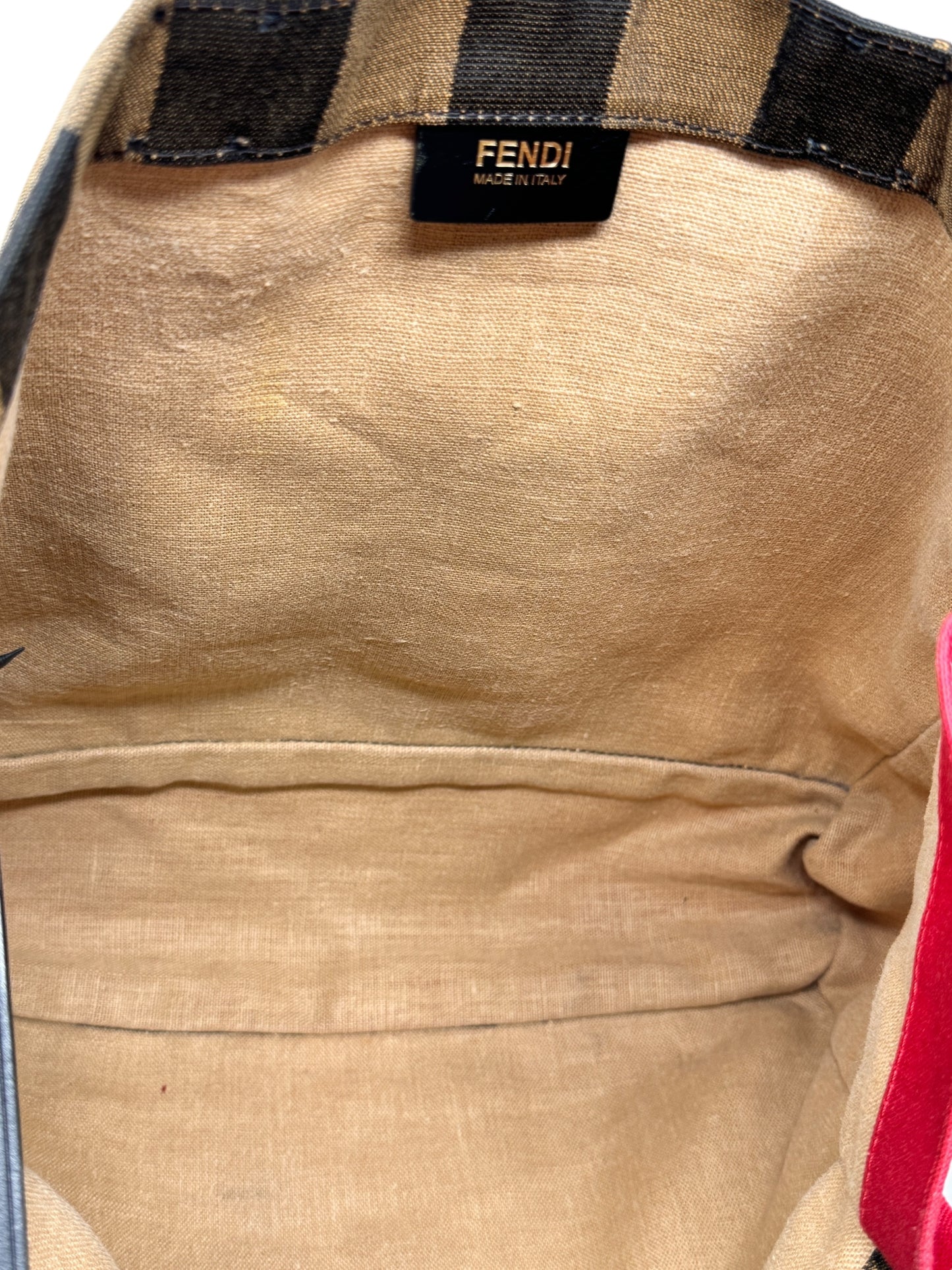 FENDI Canvas Pecan Tote Bag