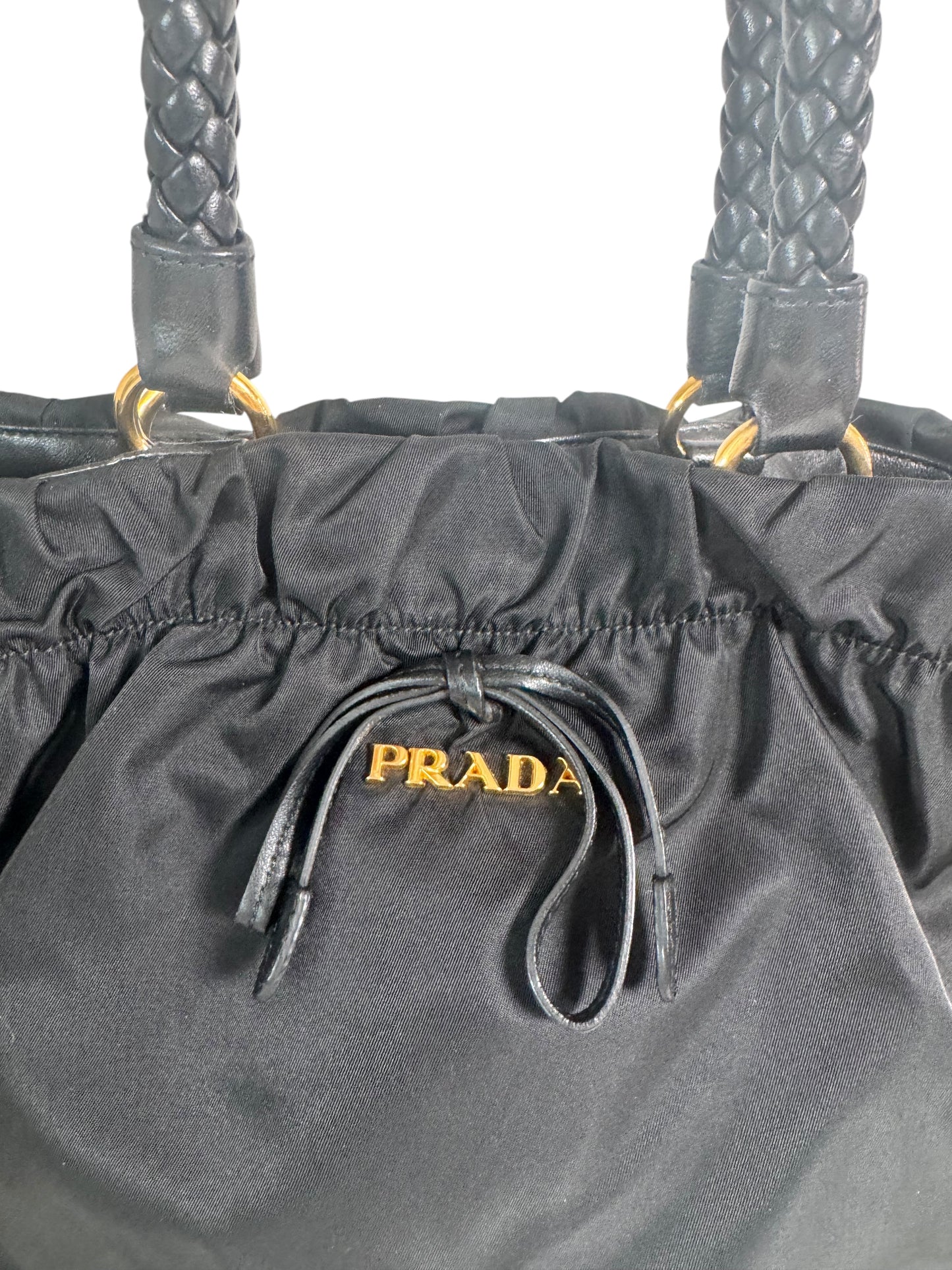 Prada Tessuto Nylon Bow Tote 2 way Black