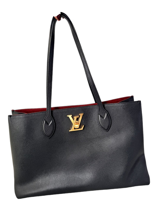 Louis Vuitton Grained Calfskin Lockme Shopper Tote (Black)