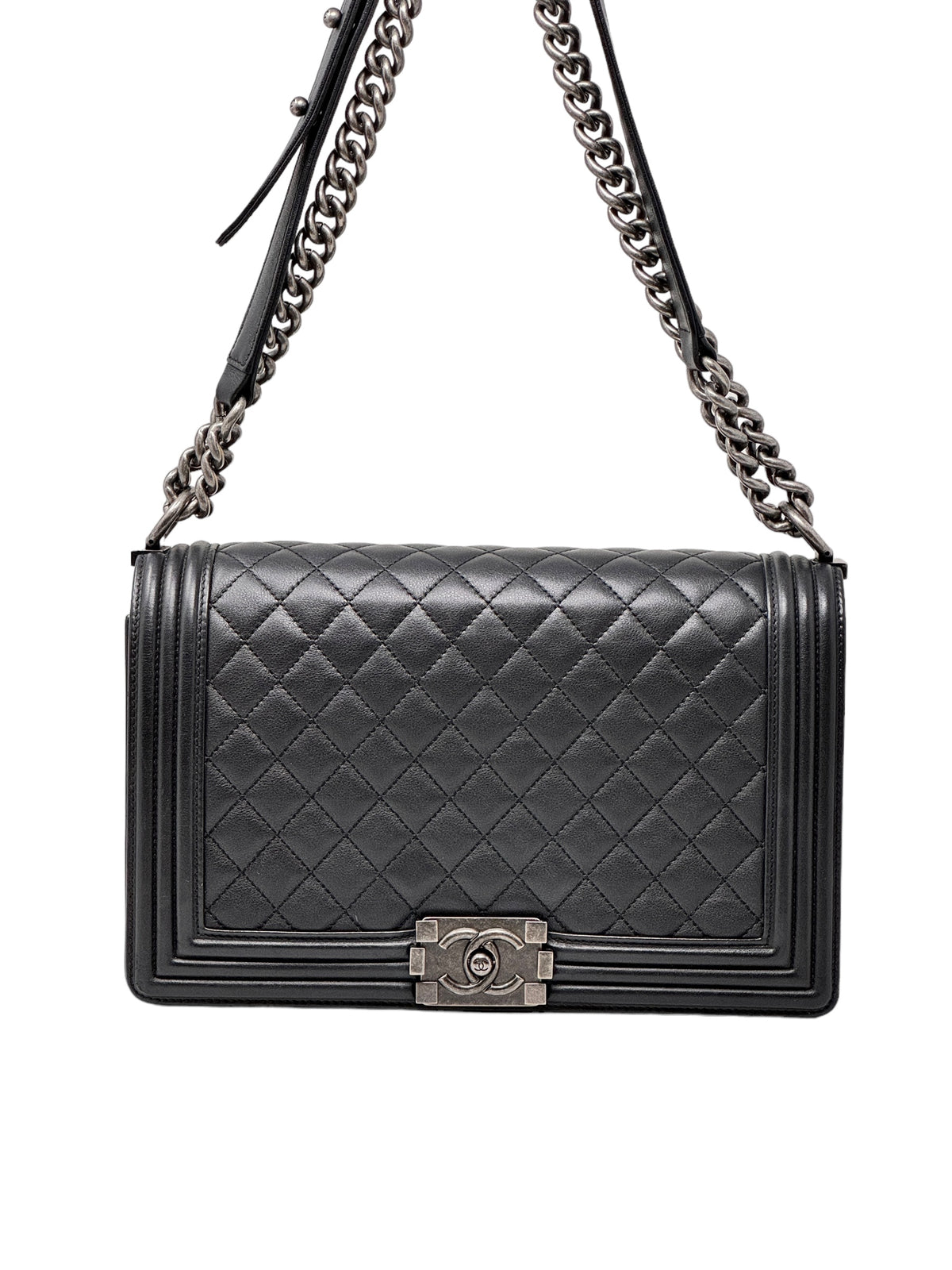 CHANEL - BOY Lambskin (Black) with Ruthenium Hardware 101