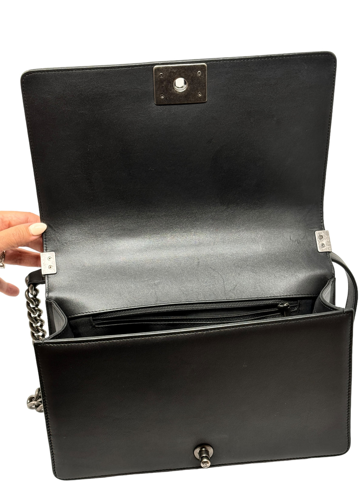 CHANEL - BOY Lambskin (Black) with Ruthenium Hardware 101