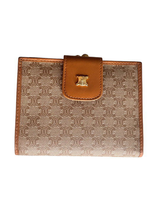 Celine Macadam Vintage Compact Wallet (Tan/Brown)