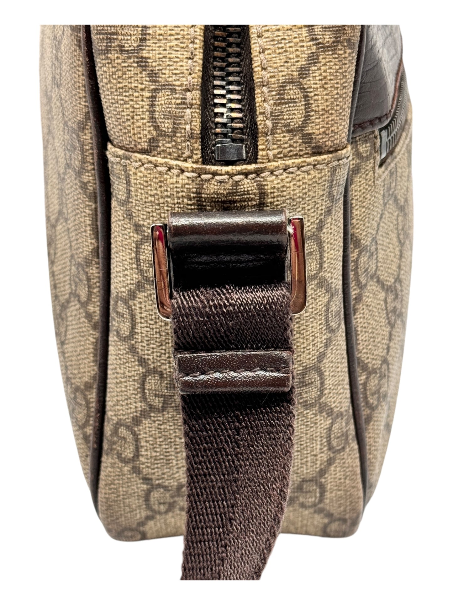 GUCCI Canvas GG Supreme Camera Crossbody Bag