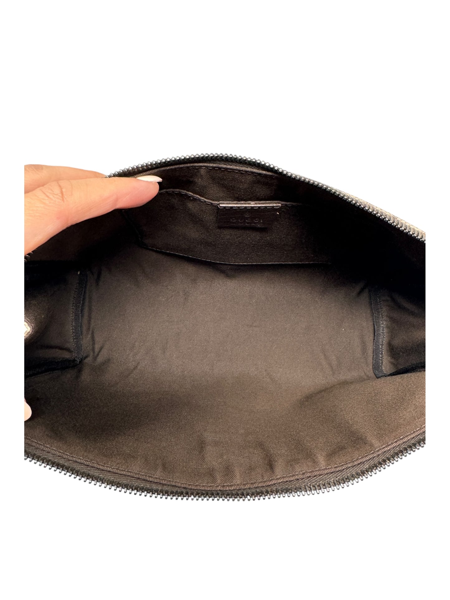 GUCCI GG Supreme Clutch Bag in PVC Canvas