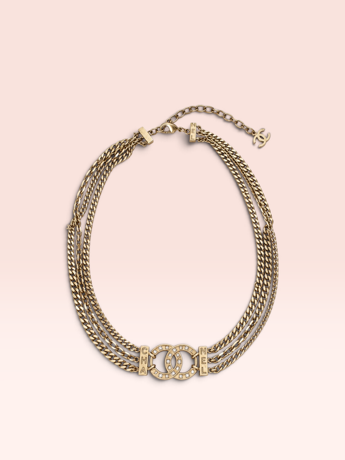 Chanel Crystal Multi-Strand CC Choker Necklace 2021