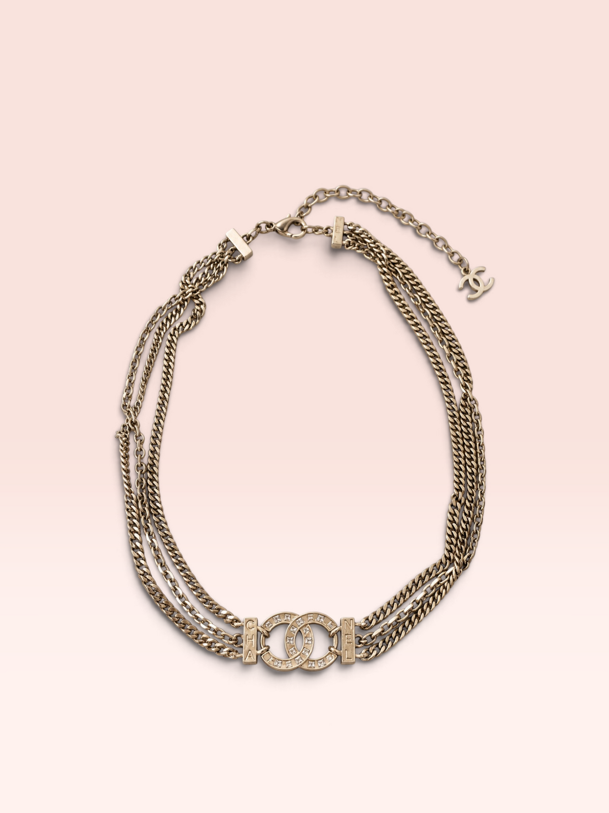 Chanel Crystal Multi-Strand CC Choker Necklace 2021