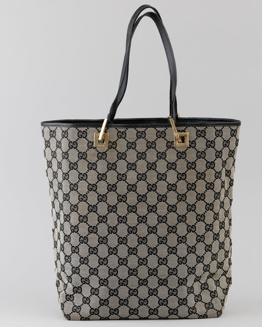 Gucci Canvas Tote (Black/Gray)