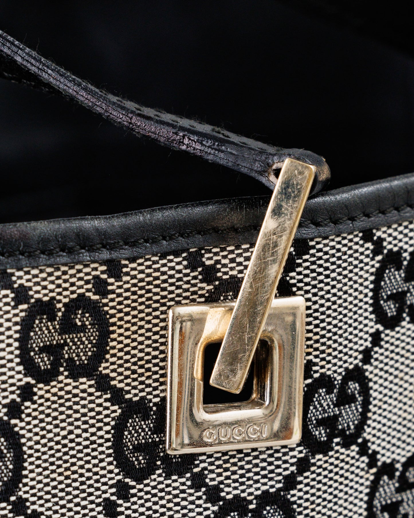 Gucci Canvas Tote (Black/Gray)