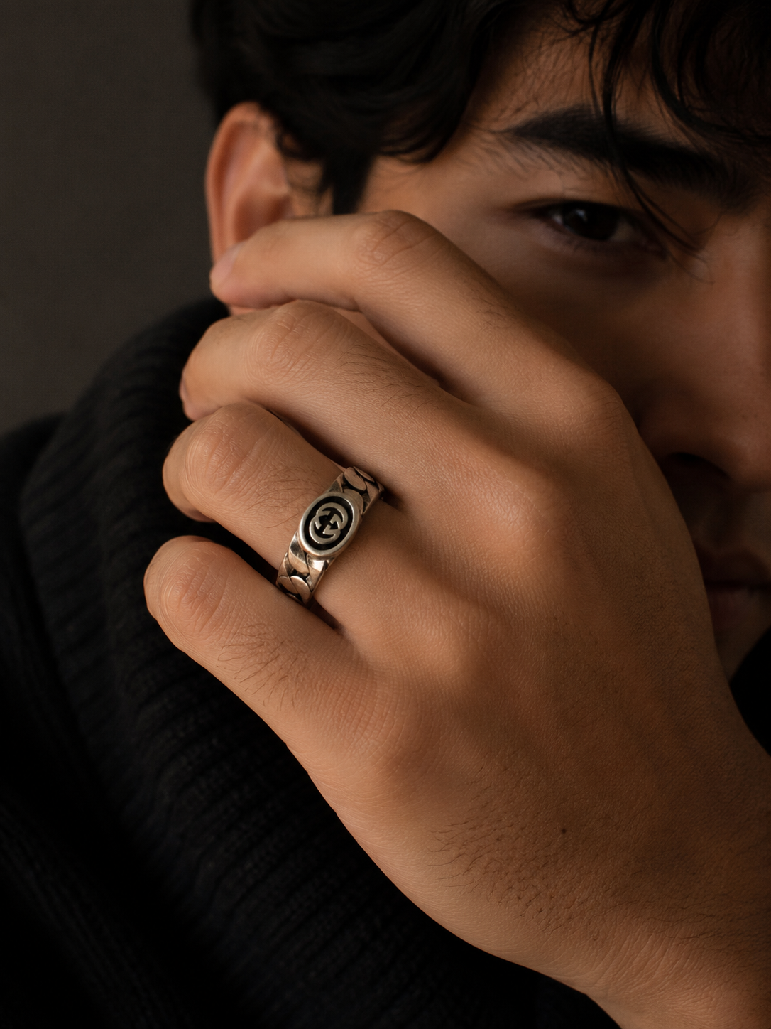 Gucci Interlocking G Sterling Silver Ring