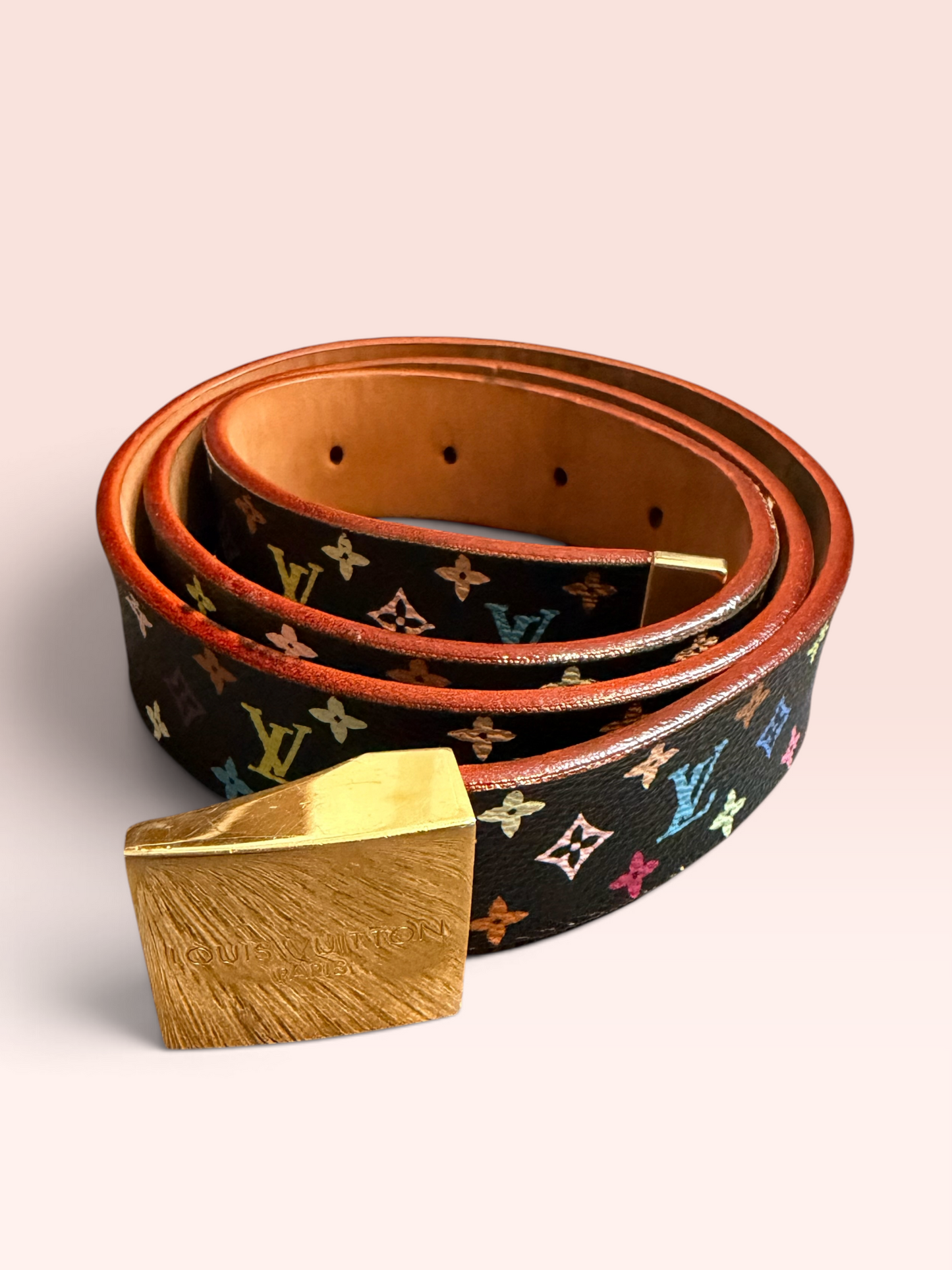 Louis Vuitton Monogram Multicolor Belt Size 90 36 2003