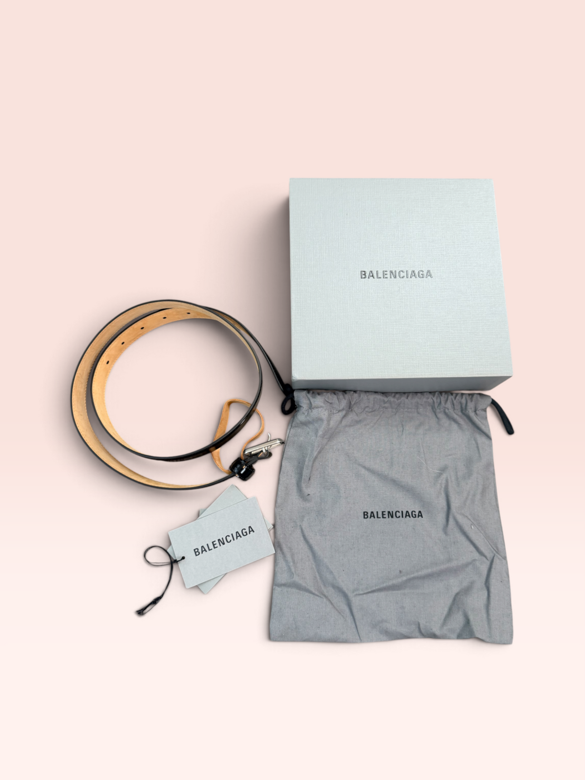 Balenciaga Leather Belt (Black) 31"-37"