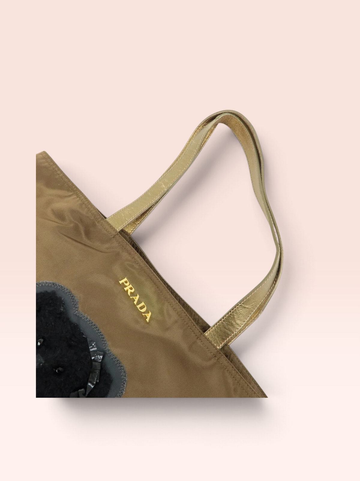 Prada Nylon Tessuto Bear Tote (Khaki)