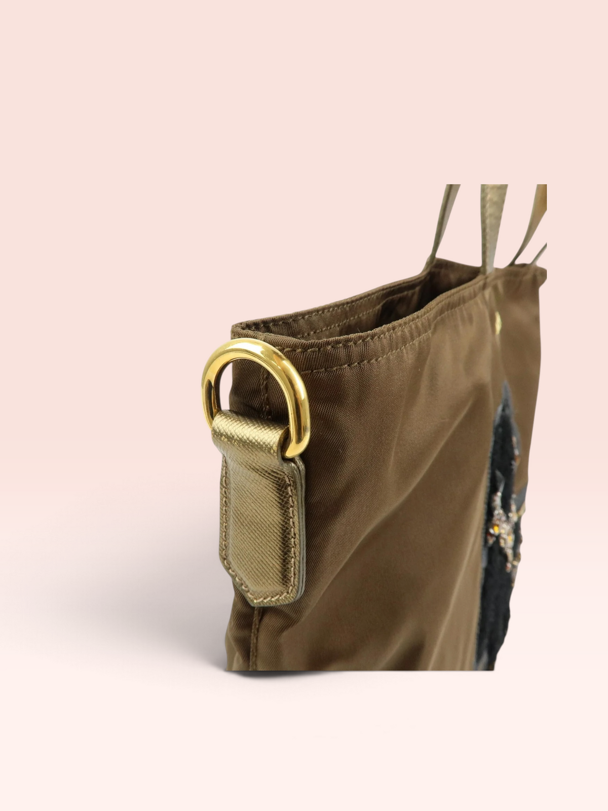 Prada Nylon Tessuto Bear Tote (Khaki)