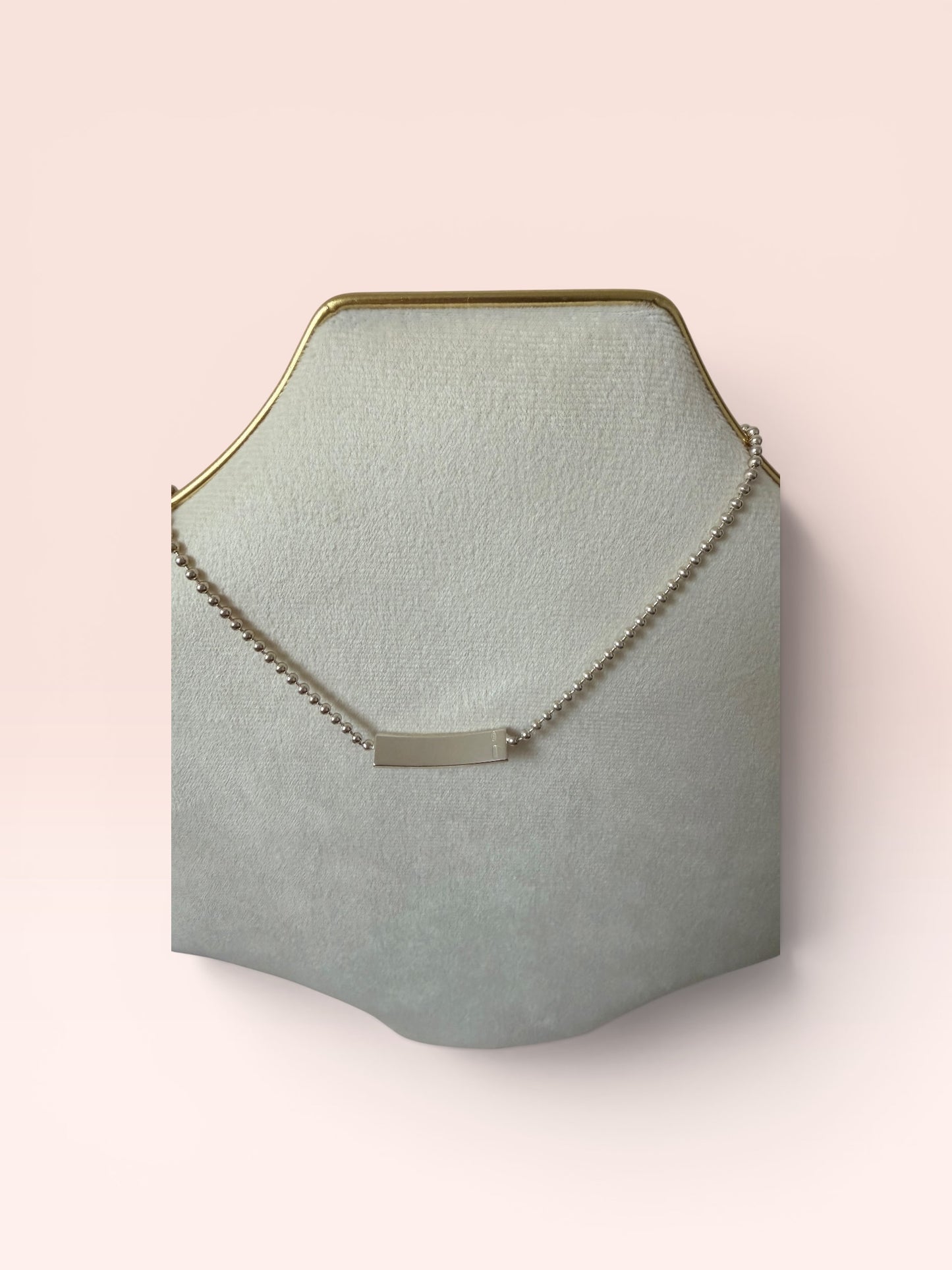 Gucci Sterling Silver Logo Plate Ball Choker Necklace