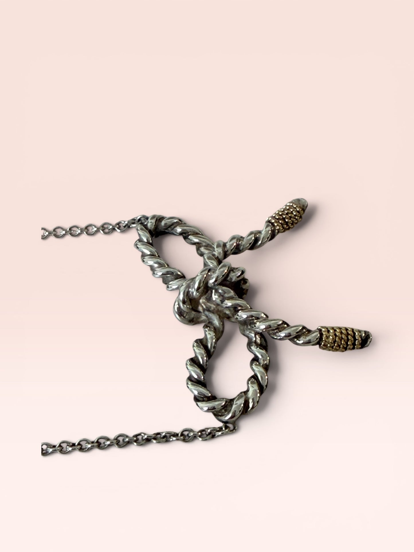 Tiffany & Co 16" Sterling Silver Twisted Rope Bow Necklace