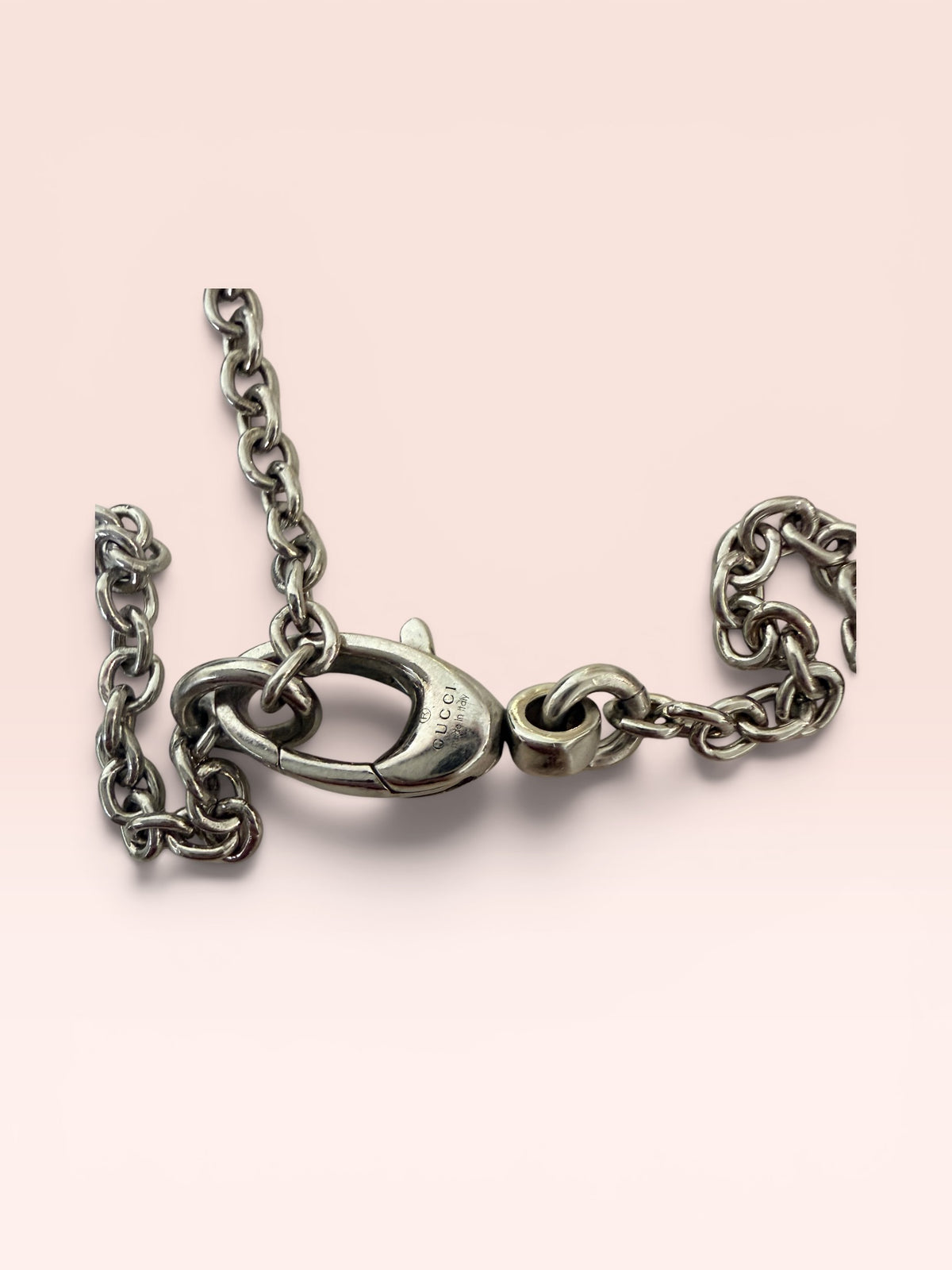 Gucci Feline Tiger Head Sterling Silver Necklace 22" -23"