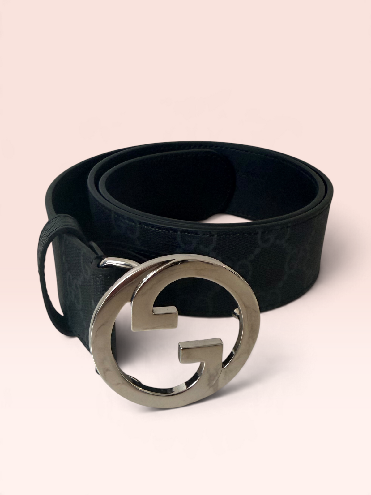 Gucci GG Supreme Coated Canvas Interlocking Buckle Belt 28"-32"